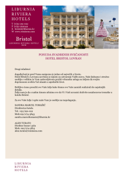 PONUDA SVADBENIH SVEČANOSTI HOTEL BRISTOL LOVRAN
