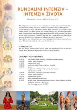 KUNDALINI INTENZIV &ndash; INTENZIV ŽIVOTA