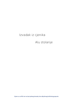 Izvadak iz cjenika Alu stolarije