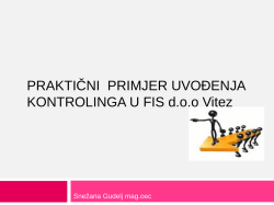 PRAKTIČNI PRIMJER UVOĐENJA KONTROLINGA U