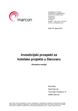 Investicijski prospekt - Turistička zajednica Daruvar