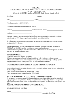 Prijava za županijsku ligu