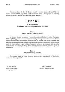 POPIS VEZANIH OBRTA I ZANIMANJA