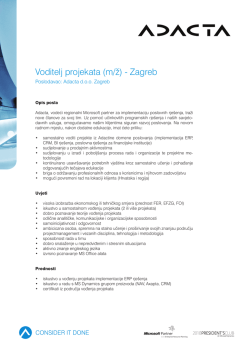 Voditelj projekata (m/ž) - Zagreb