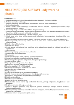 MULTIMEDIJSKI SUSTAVI &ndash;odgovori na pitanja