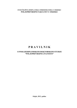 Pravilnik o poslijediplomskom doktorskom studiju