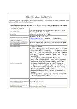 TRGOVINA „Borac“ D.D. TRAVNIK Tvornička bb, 72270 TRAVNIK