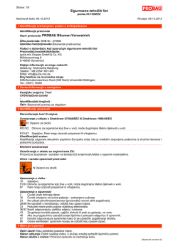 Sigurnosno-tehnički list &middot; Naziv proizvoda: PROBAU Bitumen