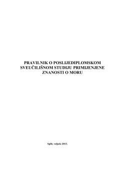 pravilnik _poslijediplomski - Sveučili&scaron;ni odjel za studije mora