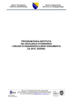 Program rada BAS-a na usvajanju standarda za 2015.