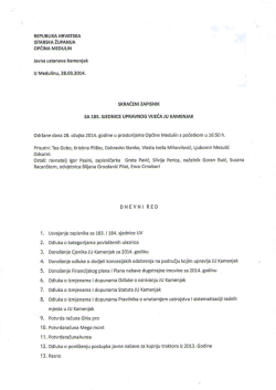 skraceni zapisnik sa 185. sjednice upravnog vijeca ju kamenjak