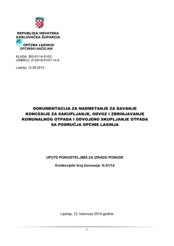 DOKUMENTACIJA ZA NADMETANJE ZA
