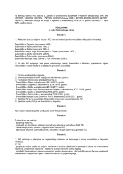 Poslovnik o radu Rektorskog zbora