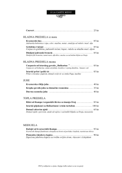 HLADNA PREDJELA iz mora HLADNA