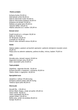 Hladna predjela Kuhana &scaron;unka 55,00 kn