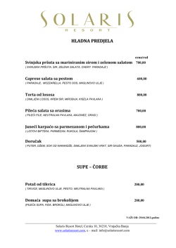 HLADNA PREDJELA SUPE &ndash; ČORBE