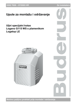 Upute za monta&scaron;u i odr&scaron;avanje