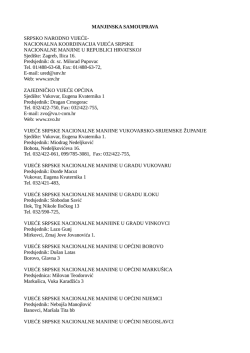 MANJINSKA SAMOUPRAVA SRPSKO NARODNO VIJEĆE