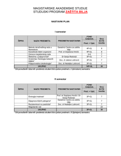 magistarske akademske studije studijski program zaštita bilja
