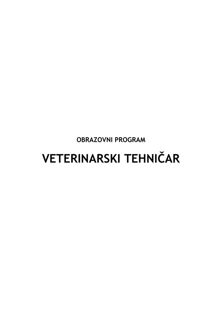 4 13 Veterinarski Tehnicar Pdf