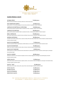 HLADNA PREDJELA I SALATE ISTARSKI PR&Scaron;UT 75,00kn/porc