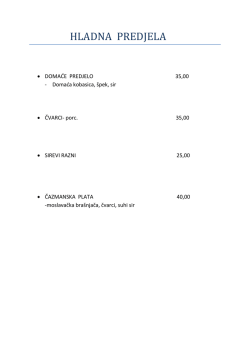 HLADNA PREDJELA - Seoski turizam Pirak