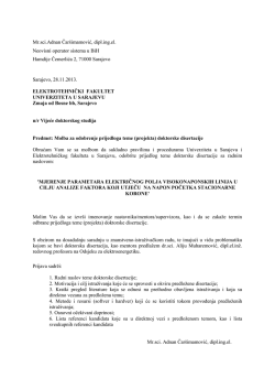 Mr.sci.Adnan Čar&scaron;imamović, dipl.ing.el. Neovisni operator sistema u