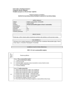 POČETNI MATEMATIČKI POJMOVI (Osnove matematike)