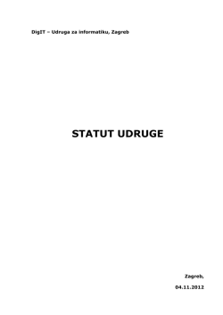 Statut Udruge - Udruga DigIT