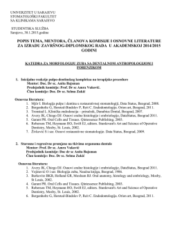 preuzimanje - Stomatološki Fakultet sa Klinikama Sarajevo