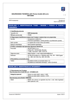 SIGURNOSNO-TEHNIČKI LIST Prema Uredbi (EZ-a) br