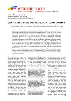 2010 UNESCO JAHR VON MARKO ANTUN DE DOMINIS
