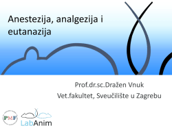 Anestezija, analgezija i eutanazija