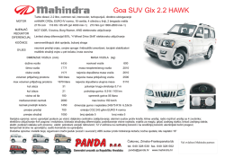 mahindra tehnički podaci