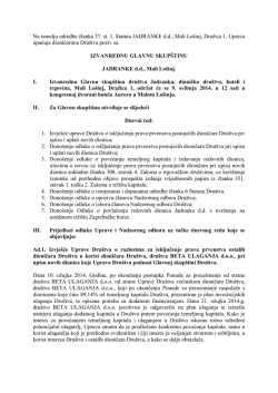Izvanredna glavna Skup&scaron;tina