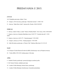 PREDAVANJA U 2015.