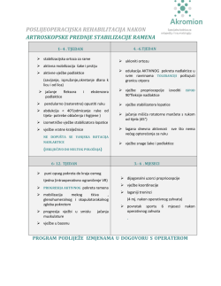 poslijeoperacijska rehabilitacija nakon artroskopske