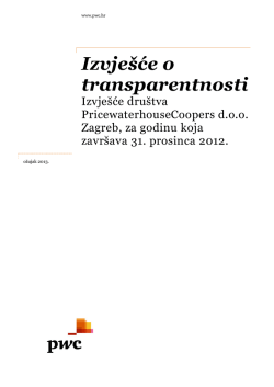 Izvje&scaron;će o transparentnosti
