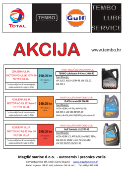 Promocije - Tembo ulja i maziva