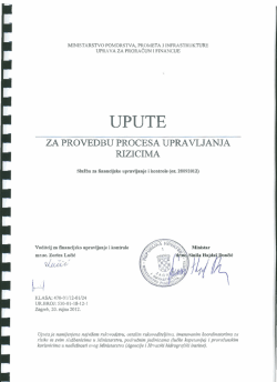 Upute za provedbu procesa upravljanja rizicima s veznom tablicom