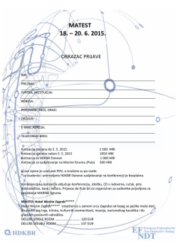 Obrazac prijave