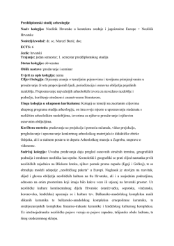 Neolitik Hrvatske u kontekstu srednje i jugoistocne Europe