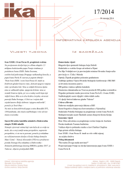 30. travnja 2014. Ivan XXIII. i Ivan Pavao II. progla&scaron;eni svetima Na