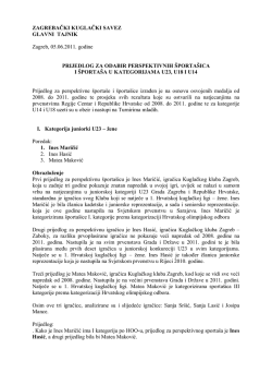 Prijedlog komisije - Zagrebački kuglački savez