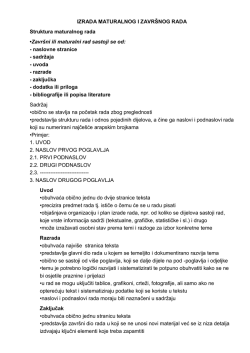 Metodologija izrade maturalnog i zavr&scaron;nog rada