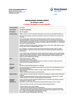 NENAMJENSKI KUNSKI KREDIT - HYPO ALPE-ADRIA
