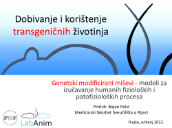 Dobivanje i kori&scaron;tenje transgeničnih životinja