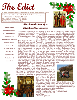 The Foundation of a Christian Community