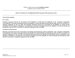 Dodijeljeni ugovori 1. Poziv HR-BiH