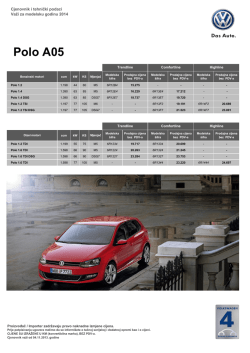 Cjenovnik i tehnički podaci Važi za modelsku godinu 2014